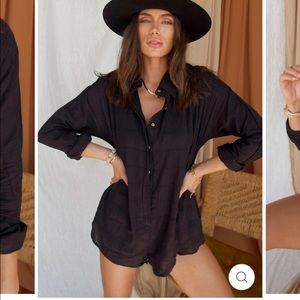 Hamptons Weekend Black Romper 12th Tribe NWT